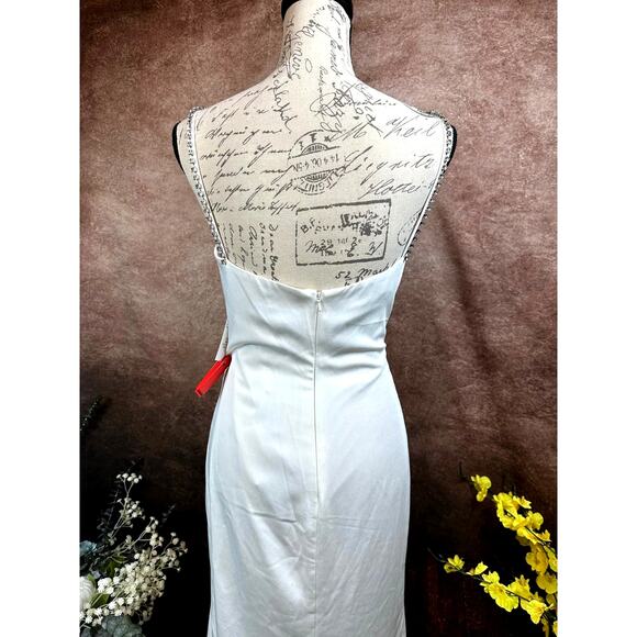 Mac Duggal Sweetheart Evening Gown w/Rhinestone Accents White 2 - Picture 15 of 16